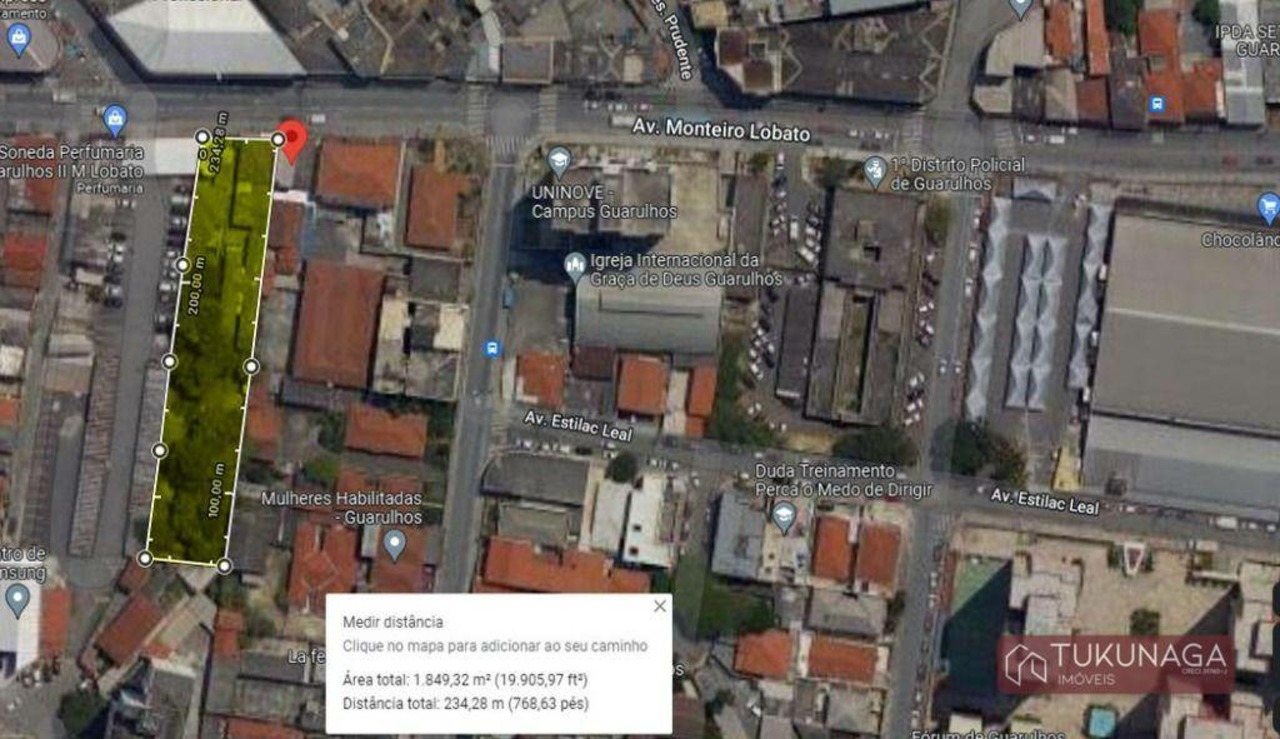 Terreno com 0 quartos à venda, 1850m² em Avenida Monteiro Lobato, Jardim Madeirense, Guarulhos, SP
