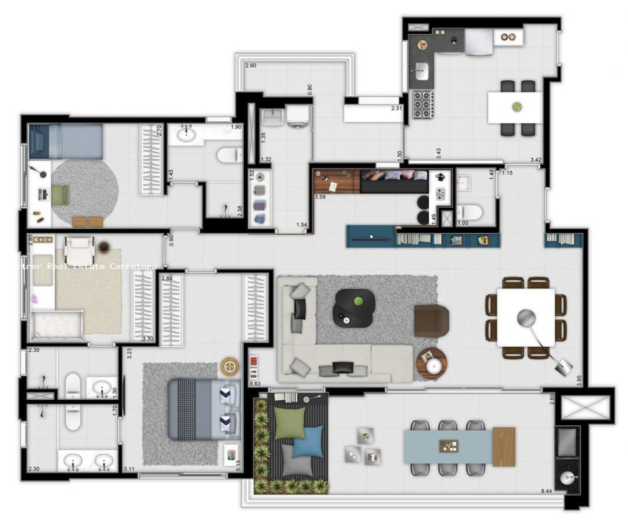 Apartamento com 3 quartos à venda, 159m² em Viela Um, Jardim das Perdizes, São Paulo, SP