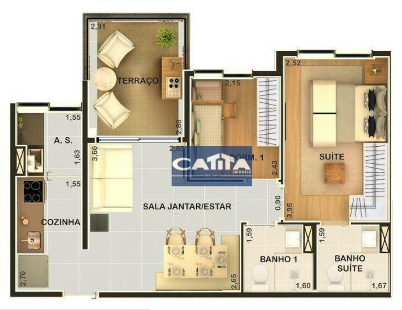 Apartamento com 1 quartos à venda, 56m² em Rua Padre Estevão Pernet, Tatuapé, São Paulo, SP